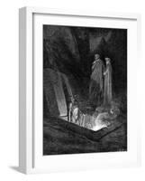 Dante and Virgil Looking into the Inferno, 1863-Gustave Doré-Framed Giclee Print