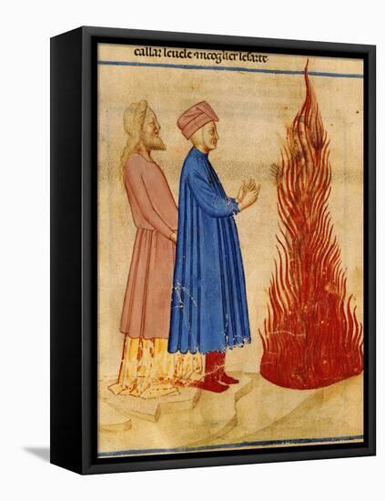 Dante and Virgil Meet Ulysses, Scene from Canto XXVI from Divine Comedy-Dante Alighieri-Framed Stretched Canvas