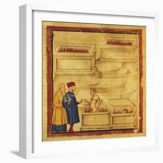 Dante and Virgil Talks to Farinata Degli Uberti, Scene from Canto VI from Divine Comedy-Dante Alighieri-Framed Giclee Print