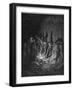 Dante and Virgil Watch as the Procession of the Damned Walk Barefoot Through the Flames of Hell-Gustave Dor?-Framed Photographic Print