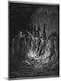 Dante and Virgil Watch as the Procession of the Damned Walk Barefoot Through the Flames of Hell-Gustave Dor?-Mounted Photographic Print