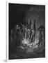 Dante and Virgil Watch as the Procession of the Damned Walk Barefoot Through the Flames of Hell-Gustave Dor?-Framed Photographic Print