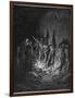 Dante and Virgil Watch as the Procession of the Damned Walk Barefoot Through the Flames of Hell-Gustave Dor?-Framed Photographic Print