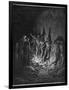 Dante and Virgil Watch as the Procession of the Damned Walk Barefoot Through the Flames of Hell-Gustave Dor?-Framed Photographic Print