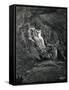 Dante and Virgil with Paolo and Francesca, Illustration to Inferno, Canto V of Divine Comedy-Dante Alighieri-Framed Stretched Canvas