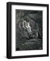 Dante and Virgil with Paolo and Francesca, Illustration to Inferno, Canto V of Divine Comedy-Dante Alighieri-Framed Premium Giclee Print