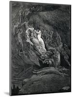 Dante and Virgil with Paolo and Francesca, Illustration to Inferno, Canto V of Divine Comedy-Dante Alighieri-Mounted Premium Giclee Print