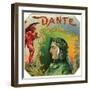 Dante Brand Cigar Outer Box Label-Lantern Press-Framed Art Print