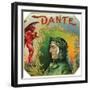 Dante Brand Cigar Outer Box Label-Lantern Press-Framed Art Print