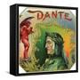 Dante Brand Cigar Outer Box Label-Lantern Press-Framed Stretched Canvas