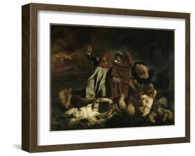 Dante et Virgile aux enfers dit aussi : La barque de Dante-Eugene Delacroix-Framed Giclee Print