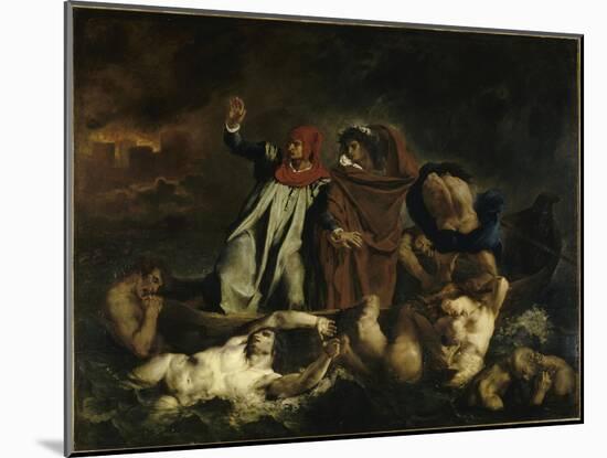 Dante et Virgile aux enfers dit aussi : La barque de Dante-Eugene Delacroix-Mounted Giclee Print
