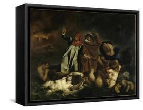 Dante et Virgile aux enfers dit aussi : La barque de Dante-Eugene Delacroix-Framed Stretched Canvas