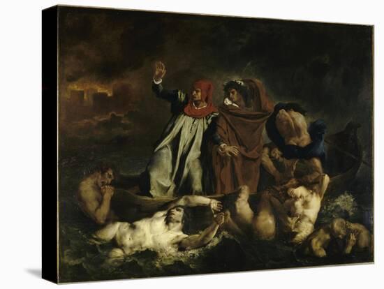 Dante et Virgile aux enfers dit aussi : La barque de Dante-Eugene Delacroix-Stretched Canvas