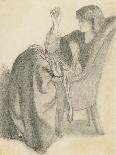 Lachesis: Study of Jane Morris Seated in a Chair Sewing, 1860s-Dante Gabriel Charles Rossetti-Giclee Print