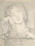 Lachesis: Study of Jane Morris Seated in a Chair Sewing, 1860s-Dante Gabriel Charles Rossetti-Giclee Print