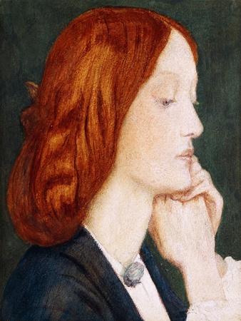 Portrait of Elizabeth Siddal, in Profile to the Right