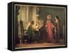 Dante Presenting Giotto to Guido Da Polenta-Giovanni Mochi-Framed Stretched Canvas