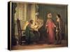 Dante Presenting Giotto to Guido Da Polenta-Giovanni Mochi-Stretched Canvas