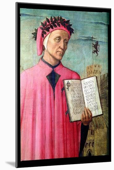 Dante Reading from the Divine Comedy, Detail of Dante Alighieri-Domenico di Michelino-Mounted Giclee Print