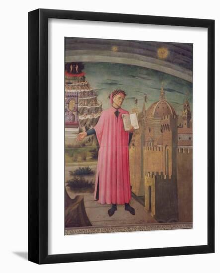 Dante Reading from the 'Divine Comedy' (Detail)-Domenico di Michelino-Framed Giclee Print