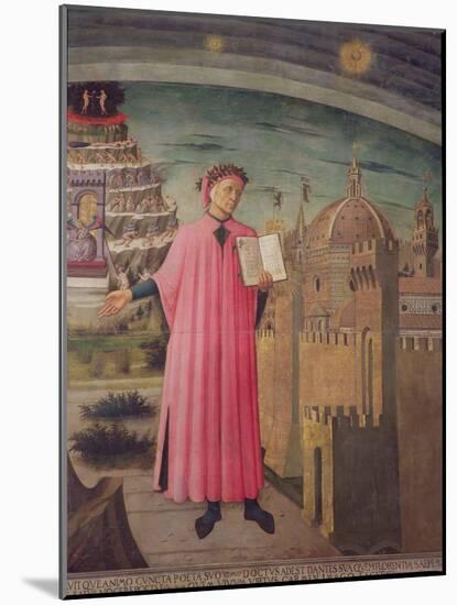 Dante Reading from the 'Divine Comedy' (Detail)-Domenico di Michelino-Mounted Giclee Print