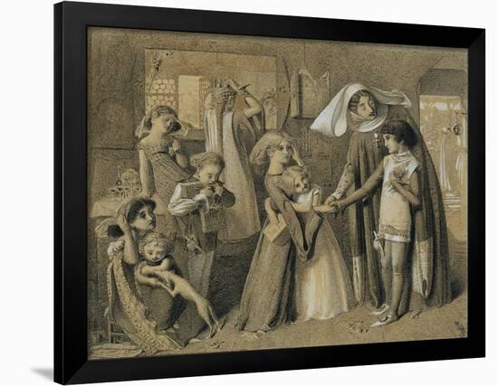 Dante's First Meeting with Beatrice-Simeon Solomon-Framed Giclee Print