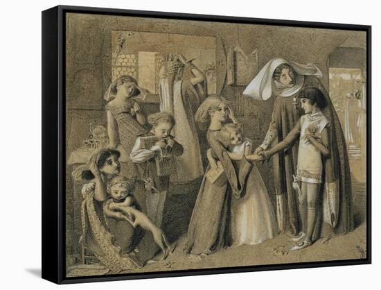 Dante's First Meeting with Beatrice-Simeon Solomon-Framed Stretched Canvas