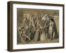 Dante's First Meeting with Beatrice-Simeon Solomon-Framed Giclee Print