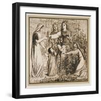 Dante's Vision of Matilda Gathering Flowers, 1855-Dante Gabriel Charles Rossetti-Framed Giclee Print