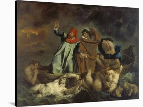 Dante und Virgil in der Hölle (oder: Die Dante-Barke). 1822-Eugene Delacroix-Stretched Canvas