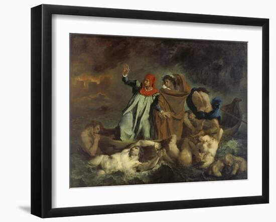 Dante und Virgil in der Hölle (oder: Die Dante-Barke). 1822-Eugene Delacroix-Framed Giclee Print