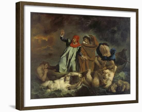 Dante und Virgil in der Hölle (oder: Die Dante-Barke). 1822-Eugene Delacroix-Framed Giclee Print