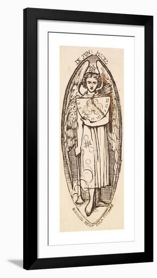 Dantis Amor - Study of Love with a Sundial and Torch-Dante Gabriel Rossetti-Framed Premium Giclee Print