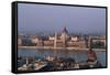 Danube in Budapest-Vittoriano Rastelli-Framed Stretched Canvas