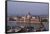 Danube in Budapest-Vittoriano Rastelli-Framed Stretched Canvas