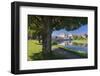 Danube Quay with Neuburger Residence Castle, Neuburg at the Danube, Germany-Markus Lange-Framed Photographic Print