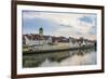 Danube River and Skyline of Regensburg, Bavaria, Germany-Michael Runkel-Framed Photographic Print