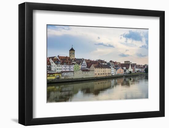 Danube River and Skyline of Regensburg, Bavaria, Germany-Michael Runkel-Framed Photographic Print