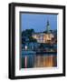 Danube River Barge and Stari Grad, Sava River, Belgrade, Serbia-Walter Bibikow-Framed Photographic Print