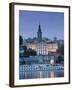 Danube River Cruiser and Stari Grad Along Sava River, Belgrade, Serbia-Walter Bibikow-Framed Photographic Print