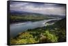 Danube River Scenic Panorma,Visegrad, Hungary-George Oze-Framed Stretched Canvas