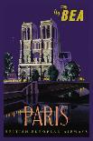 Be Paris and Notre Dame Cathedral-Daphne Padden-Stretched Canvas