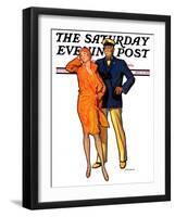 "Dapper Couple," Saturday Evening Post Cover, July 27, 1929-McClelland Barclay-Framed Giclee Print