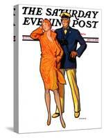 "Dapper Couple," Saturday Evening Post Cover, July 27, 1929-McClelland Barclay-Stretched Canvas