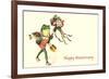 Dapper Frog with Bouquet, Happy Anniversary-null-Framed Premium Giclee Print