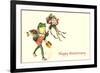 Dapper Frog with Bouquet, Happy Anniversary-null-Framed Premium Giclee Print