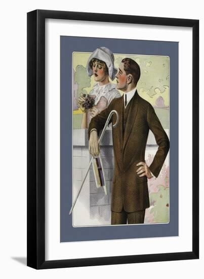 Dapper Man and Maudlin Girl-null-Framed Art Print