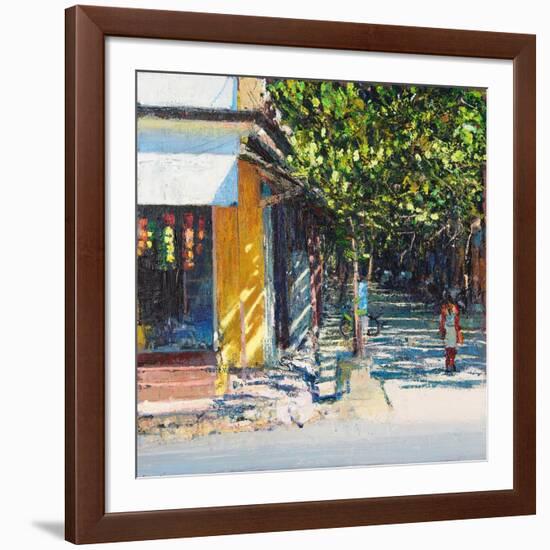 Dappled Street Pondicherry, 2017-Andrew Gifford-Framed Giclee Print