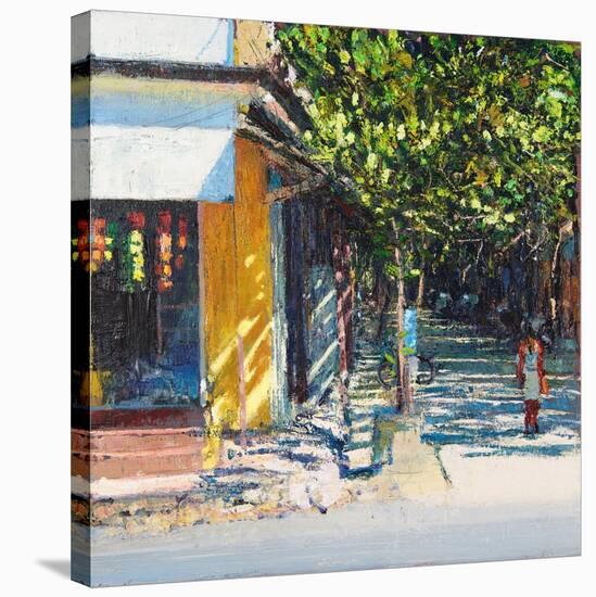 Dappled Street Pondicherry, 2017-Andrew Gifford-Stretched Canvas